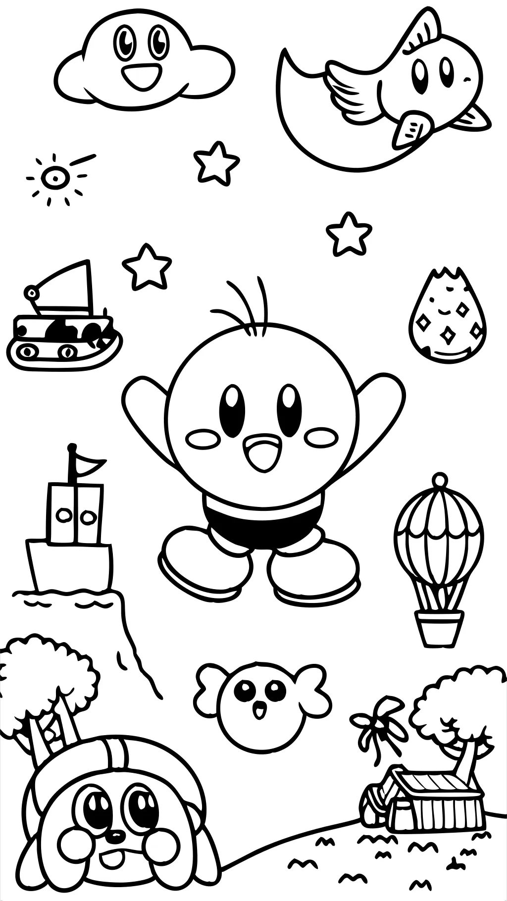 páginas para colorear de kirby imprimibles